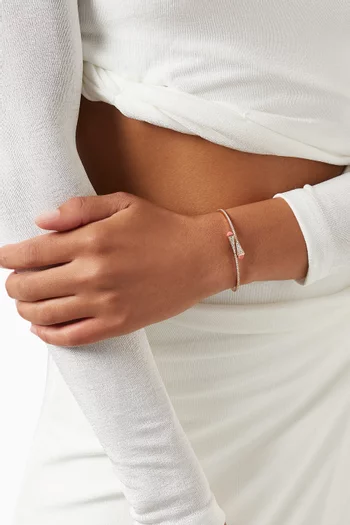 Cleo Pink Coral Diamond Slip-on Bracelet in 18kt Rose Gold       