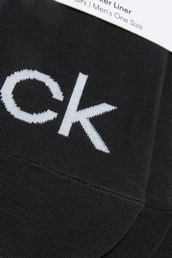 Logo Combed Cotton Invisible Socks, Set of 3