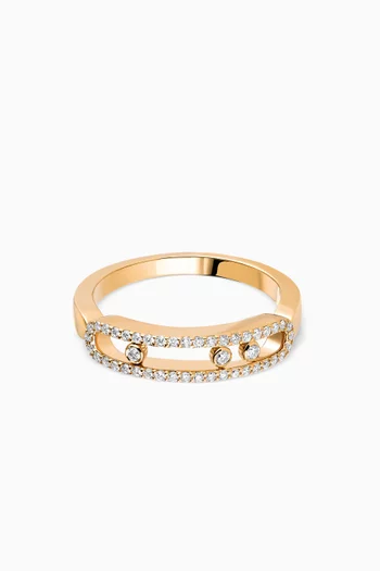 Baby Move Pavé Diamond Ring in 18kt Yellow Gold