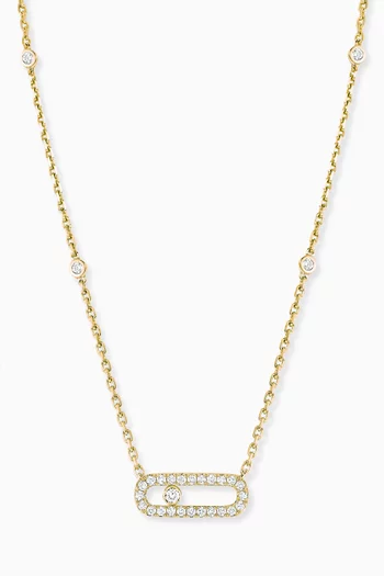 Move Uno Pavé Diamond Necklace in 18kt Yellow Gold  