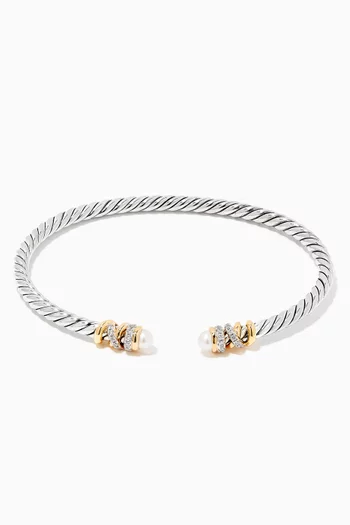 Petite Helena Diamond Bracelet with Pearls & 18kt Yellow Gold  