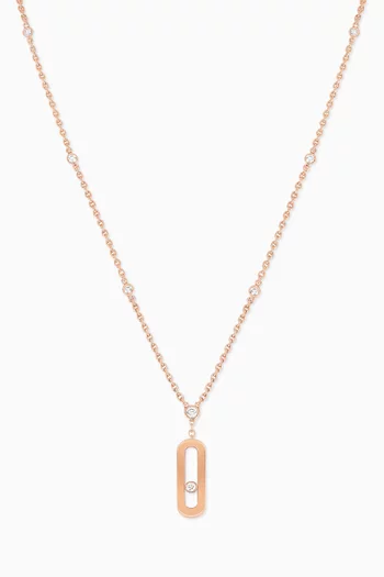Move Uno Diamond Long Necklace in 18kt Rose Gold