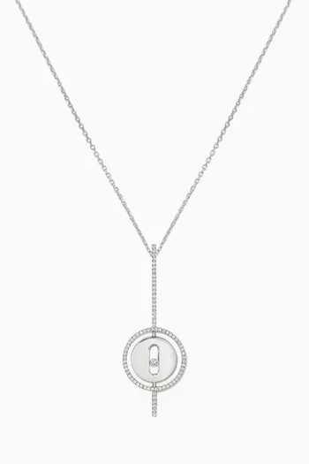 Lucky Move Arrow Diamond Necklace in 18kt White Gold