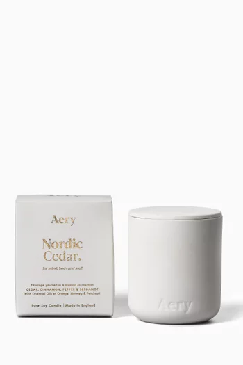 Nordic Cedar Candle in Clay Pot, 280g      