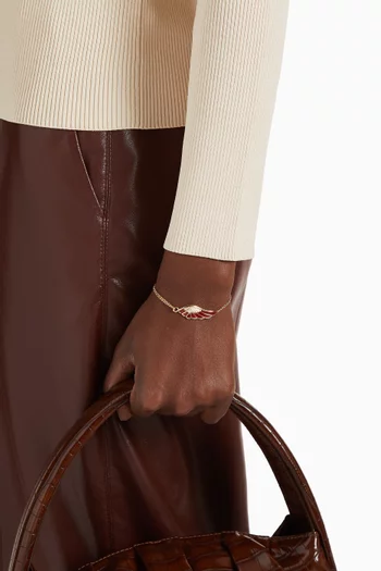 Wings Reflection "Autumn" Diamond Bracelet with Enamel in 18kt Yellow Gold         