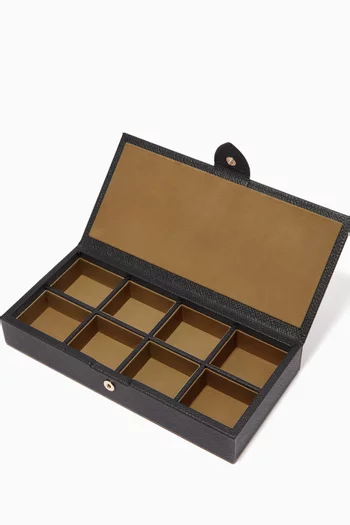 Panama Cufflink Box in Crossgrain Leather  
