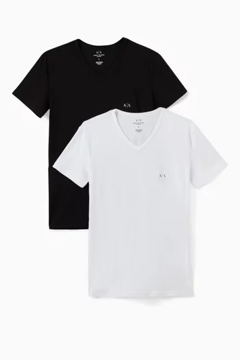 Logo Cotton Basic T-shirt, Set of 2    