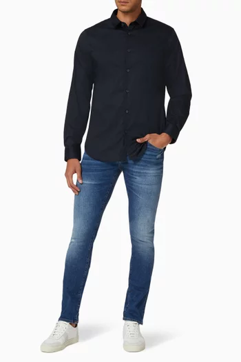 Slim Shirt in Stretch Cotton Poplin  