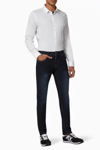 Slim Shirt in Stretch Cotton Poplin  