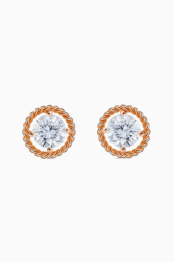 Salasil Earrings with Diamond in 18kt Rose Gold, Small