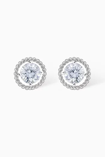 Salasil Earrings with Diamond in 18kt White Gold, Small  