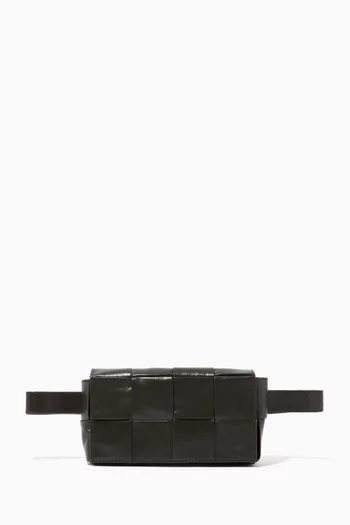 Mini Cassette Belt Bag in Intrecciato Paper Calf