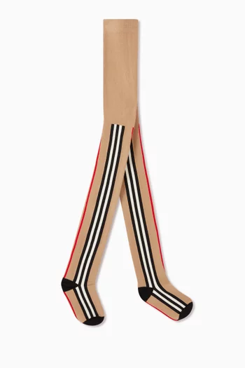 Tights in Icon Stripe Cotton Blend Knit   
