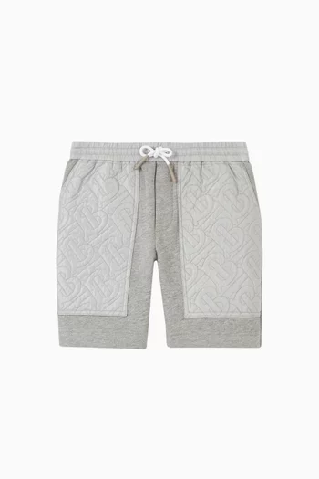 Monogram Quilted Cotton Shorts  