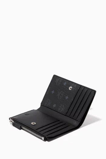 Bifold Zip Card Wallet in Visetos  