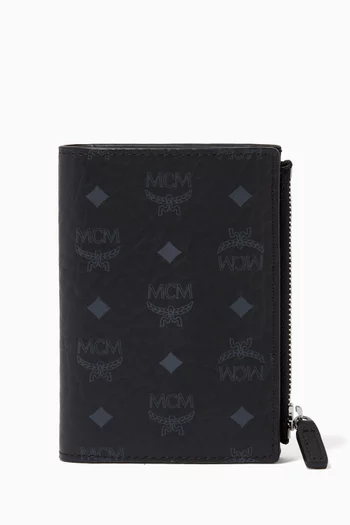 Bifold Zip Card Wallet in Visetos  