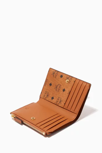 Bifold Zip Card Wallet in Visetos  