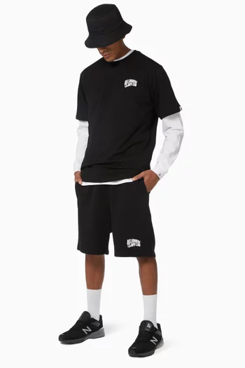 تي شيرت قطن بشعار الماركة المقوس بحجم صغير