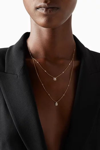 My Twin 2 Rows Diamond Necklace in 18kt Rose Gold               