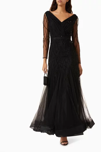 Sequin-embellished Gown in Tulle