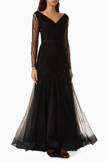 Sequin-embellished Gown in Tulle