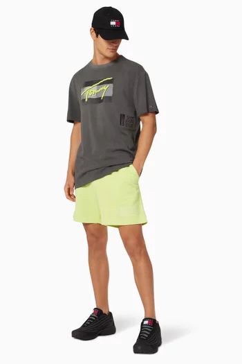 شورت قطن عضوي للشاطئ بلون سادة