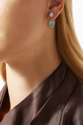 Serpent Bohème Aquaprase Single Stud Earring in 18kt White Gold, S & XS Motifs     