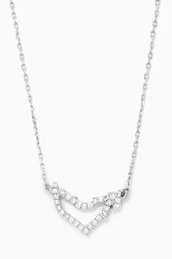 Mini UAE Map Necklace with Diamonds in 18kt White Gold      