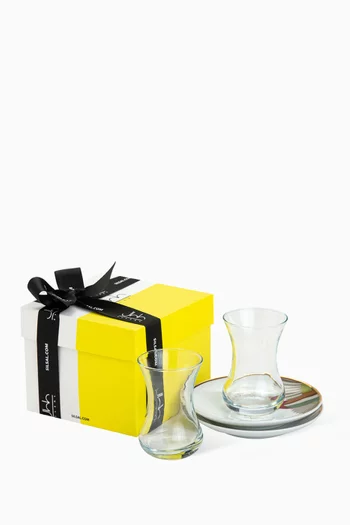 طقم استكانات وأطباق شاي سرب، قطعتان