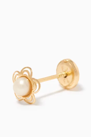 Pearl Stud Earrings in 18kt Yellow Gold    