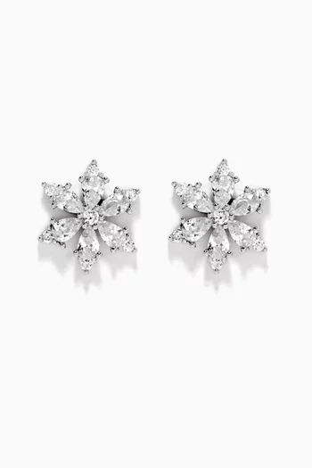 Belle Snowflake Earrings in Sterling Silver