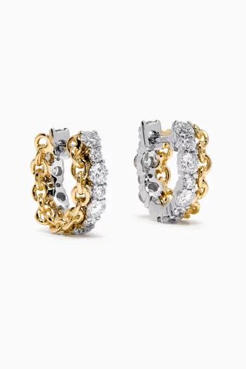 Salasil Hoop Earrings with Diamonds in 18kt Yellow Gold, Small    