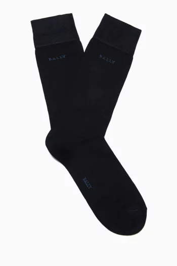 Logo Socks in Mix Jersey    