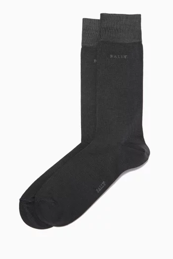 Logo Socks in Mix Jersey      