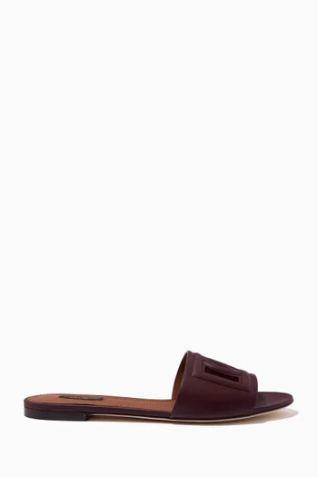 حذاء بيانكا مفتوح جلد بشعار حرفي DG بتصميم ميلينيالز