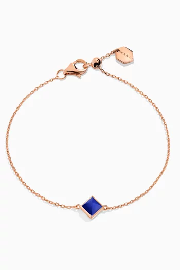 Cleo Pyramid Bracelet with Lapis Lazuli in 18kt Rose Gold           
