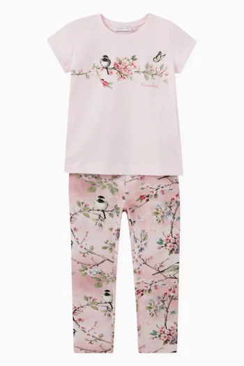 لغينغز قطن بنقشة زهور