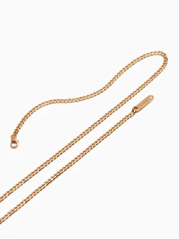 Cuban Chain Necklace in 14kt plated Sterling Silver, 3mm