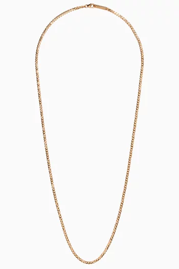 Cuban Chain Necklace in 14kt plated Sterling Silver, 3mm