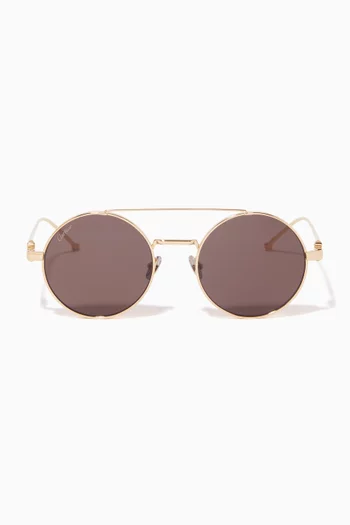 Pasha de Cartier Round Sunglasses in Metal   