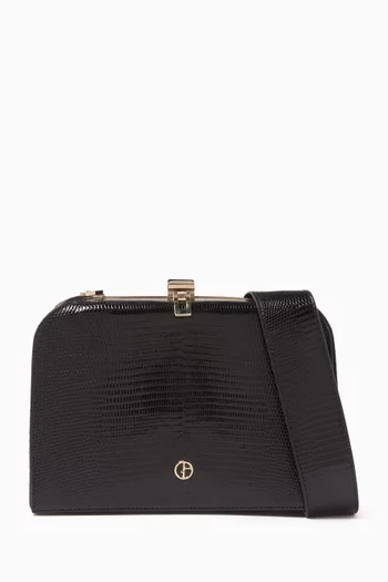 حقيبة كروس لا بريما بتصميم مربع جلد بنقشة جلد الحرباء