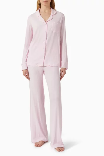 طقم بيجاما سوفت لاونج مضلع