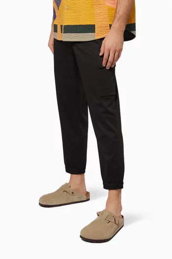 حذاء مفتوح بوسطن جلد شمواه بوسادة قدم ناعمة