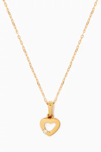 Heart Pendant with Diamond in 18kt Yellow Gold         