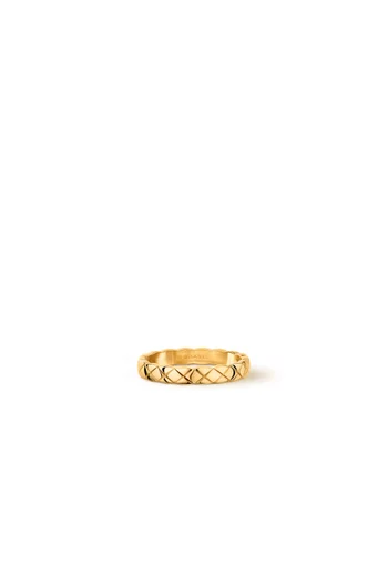Quilted motif, mini version, 18K yellow gold