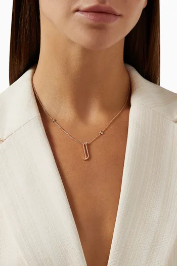 Alif Necklace with Diamonds in 18kt Rose Gold