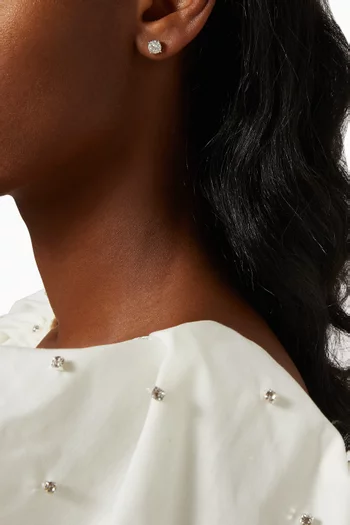 أقراط 168 مرصعة بالماس ذهب أبيض عيار 18