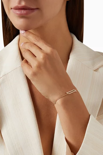 Alif Bracelet with Diamonds in 18kt Rose Gold