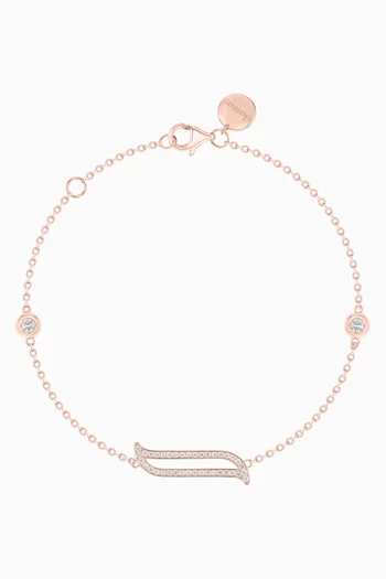 Alif Bracelet with Diamonds in 18kt Rose Gold