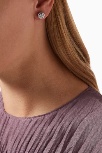 أقراط 168 مرصعة بماس ذهب أبيض عيار 18